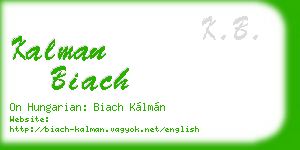 kalman biach business card
