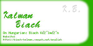 kalman biach business card